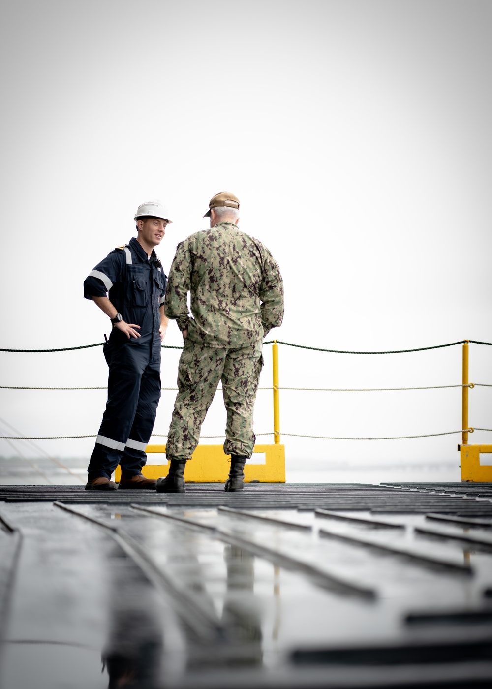 Rear Adm. Philip E. Sobeck Visits USNS Charlton (T-AKR 314)