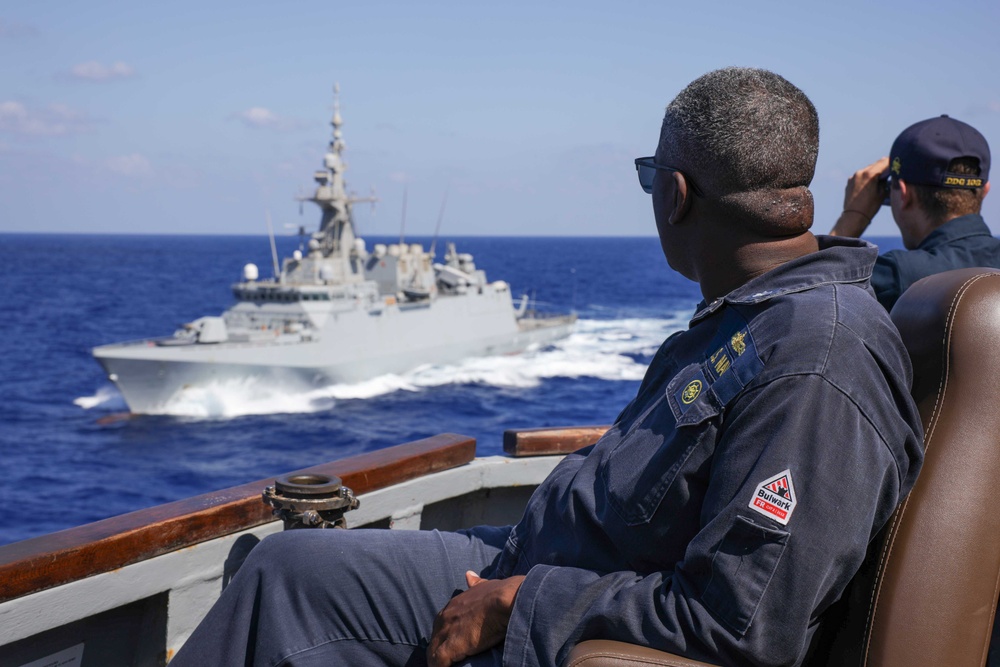 USS Truxtun Conducts RASEX with partner nations in Bright Star 2025