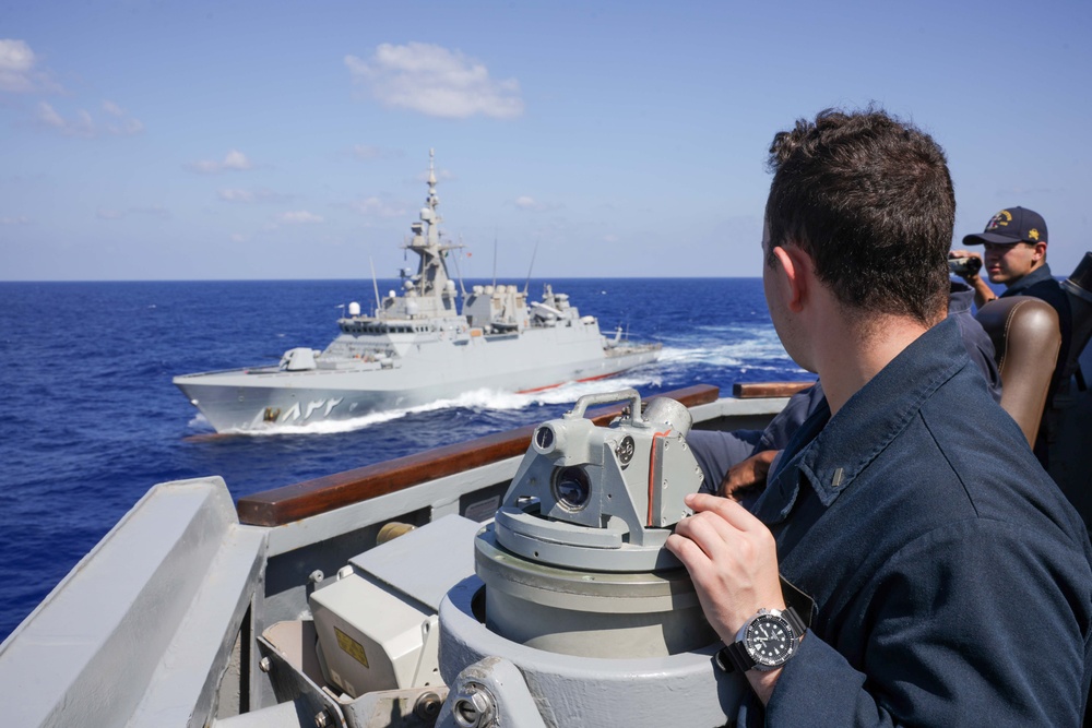 USS Truxtun Conducts RASEX with partner nations in Bright Star 2025