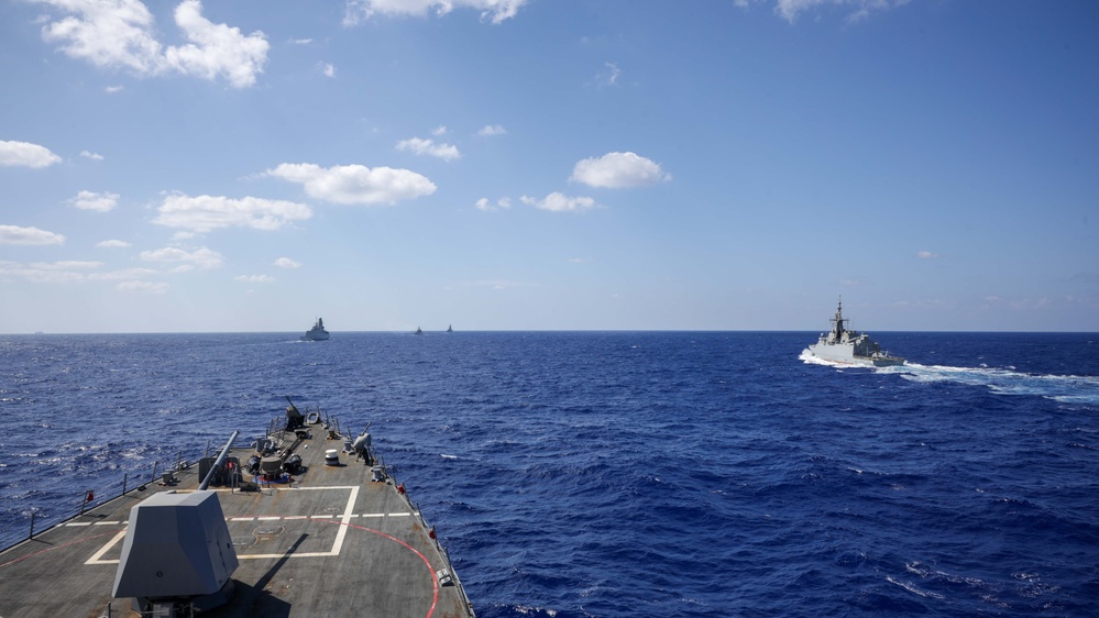 USS Truxtun Conducts RASEX with partner nations in Bright Star 2025