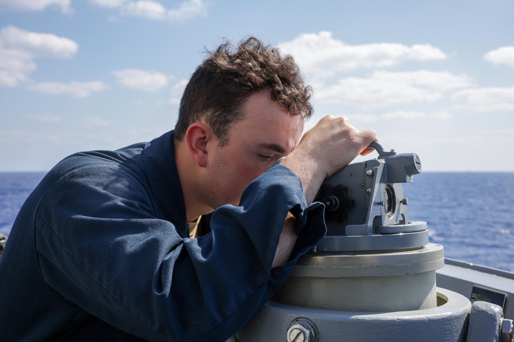USS Truxtun Conducts RASEX with partner nations in Bright Star 2025