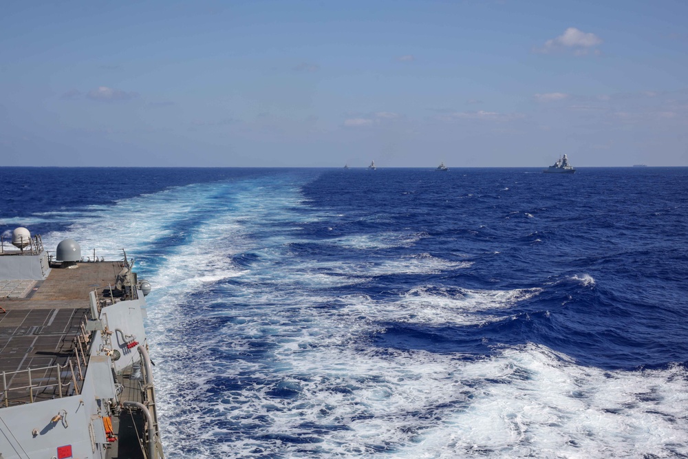 USS Truxtun Conducts RASEX with partner nations in Bright Star 2025