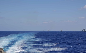 USS Truxtun Conducts RASEX with partner nations in Bright Star 2025