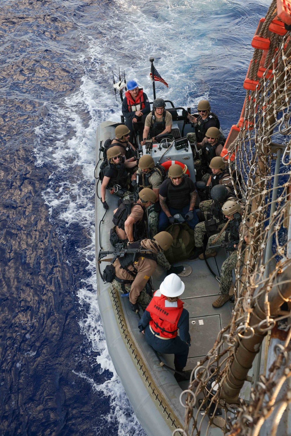 USS Truxtun Conducts VBSS Drill with partner nations in Bright Star 2025