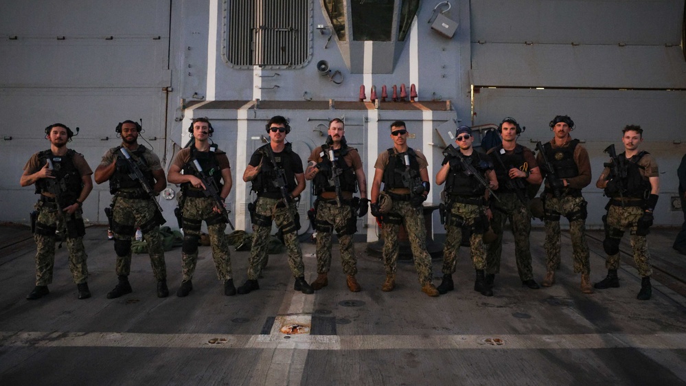 USS Truxtun Conducts VBSS Drill with partner nations in Bright Star 2025