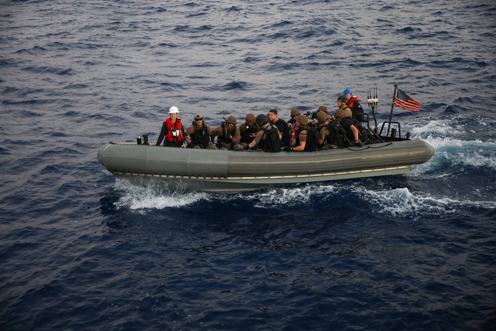 USS Truxtun Conducts VBSS Drill with partner nations in Bright Star 2025