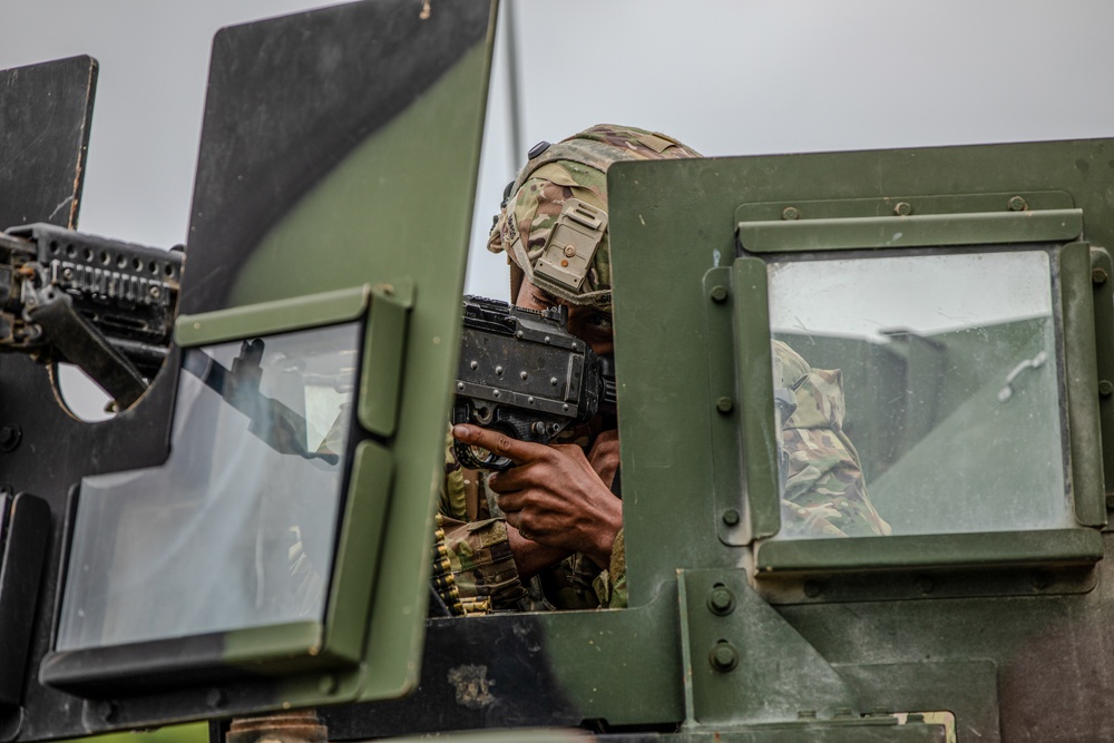 Military Police React to Simulated Ambush at Saber Junction 25