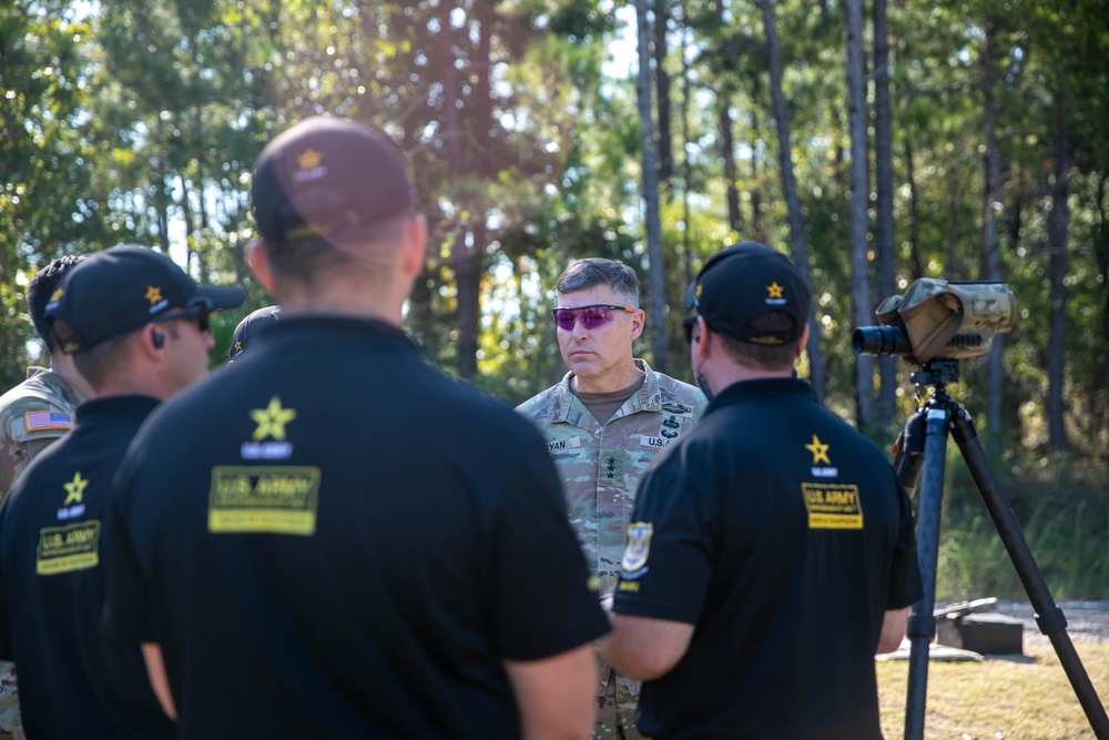 LTG Joseph Ryan Visits U.S. Army Marksmanship Unit Soldiers