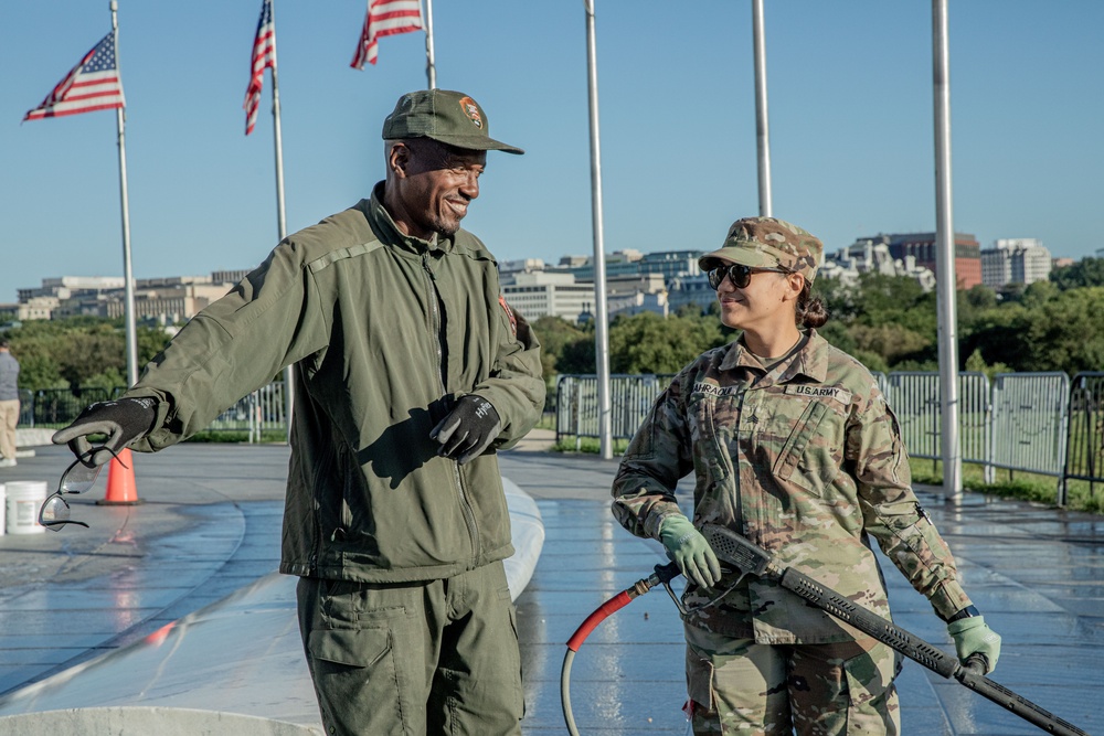 JTF - DC Cleans Washington Monument