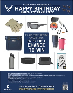 Air Force Birthday 2025 Sweepstakes Poster
