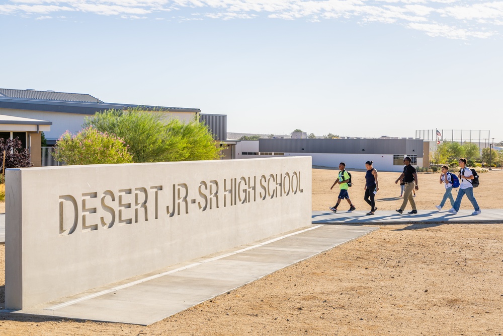 Students return for the first day of the school year at Edwards Air Force Base