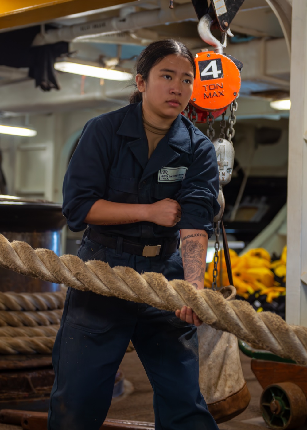 USS Theodore Roosevelt Line Handling