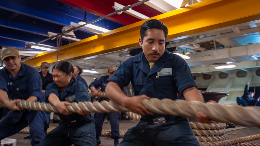 USS Theodore Roosevelt Line Handling