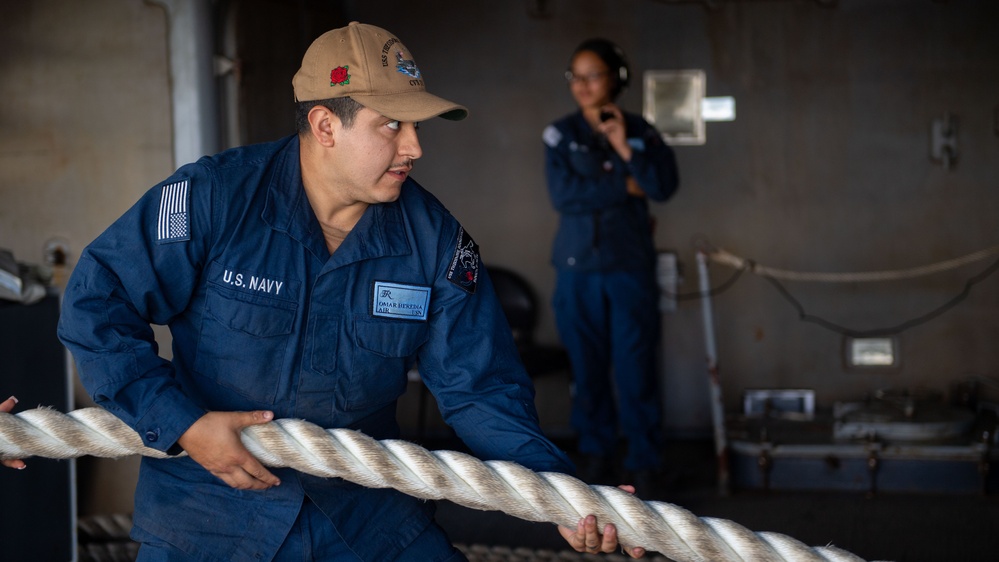 USS Theodore Roosevelt Line Handling