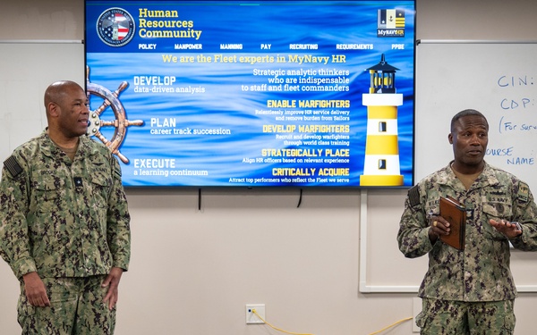 MyNavy Career Center Rear Adm. Kertreck V. Brooks visits Naval Station Newport