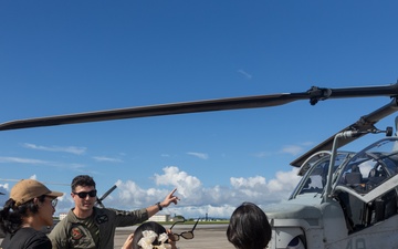 Osaka Sakai City International Youth Project students tour MCAS Futenma, MAG-36 aircraft