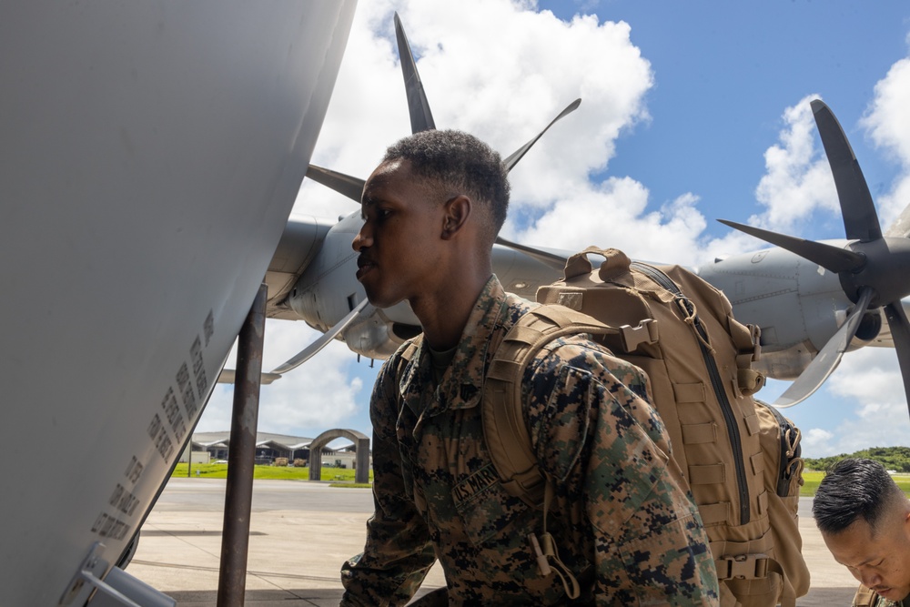 Marines with 1st MAW board Air Force C-130H for Resolute Dragon 25