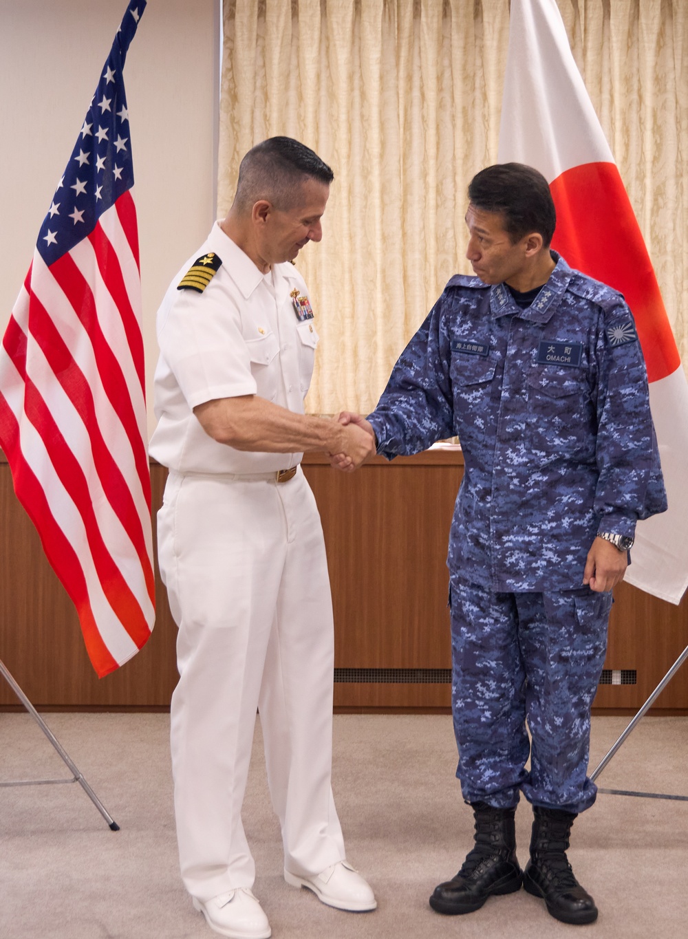Self Defense Fleet Funakoshi Invites CFAY to Office Call