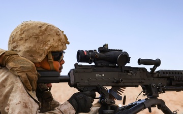 Marines with 4th Assault Amphibian Battalion conduct machine gun range during BRIGHT STAR 25
