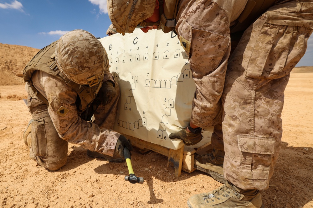 Marines with 4th Assault Amphibian Battalion conduct machine gun range during BRIGHT STAR 25