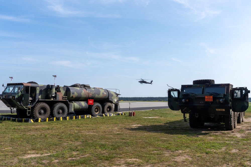 Combat Aviation and Sustainment Units Partner for Forward Refueling in Poland