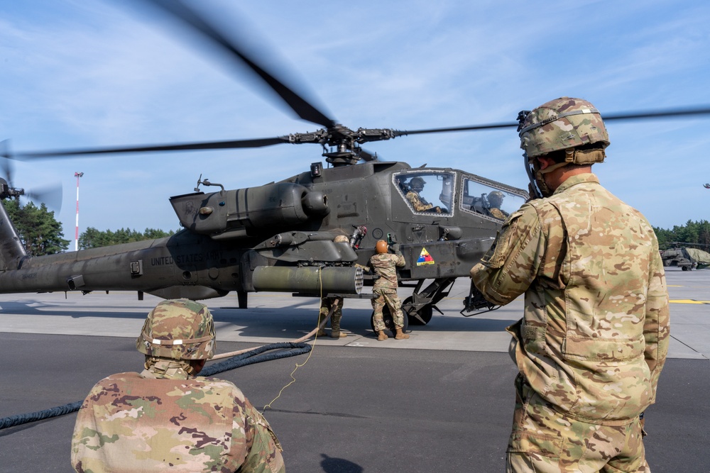 Combat Aviation and Sustainment Units Partner for Forward Refueling in Poland