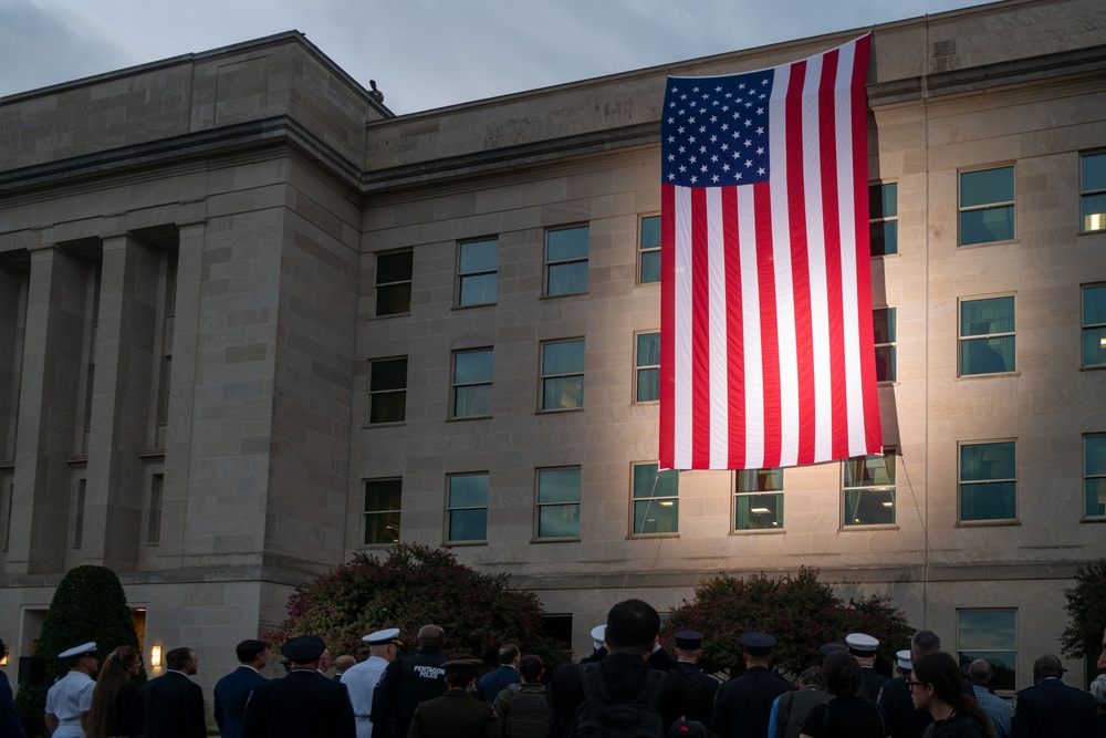 Pentagon Flag Unfurling on 24th Anniversary of 9/11