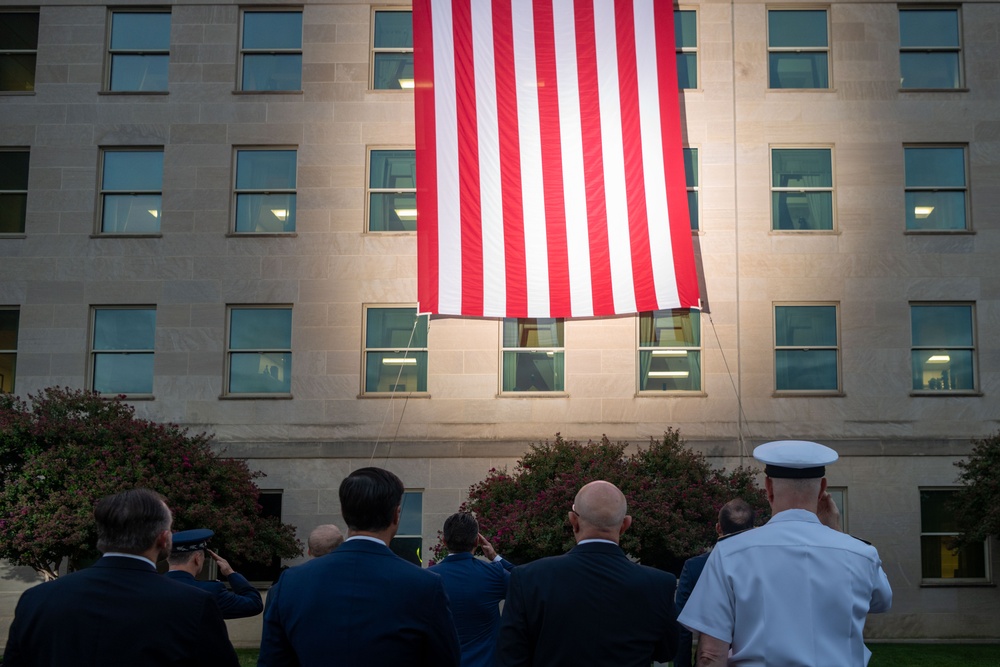 Pentagon Flag Unfurling on 24th Anniversary of 9/11
