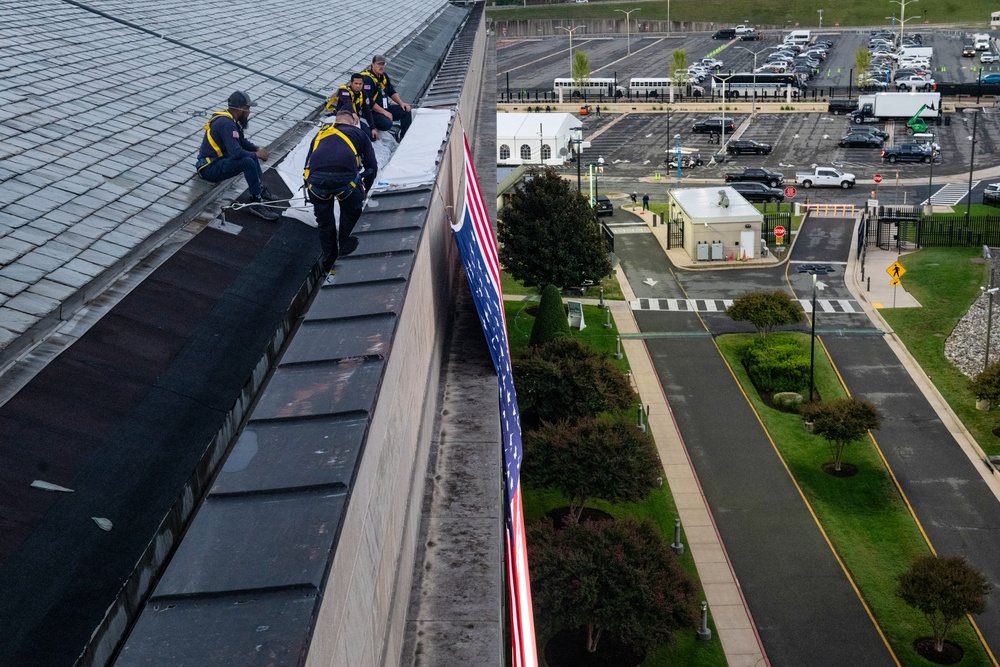 Pentagon Flag Unfurling on 24th Anniversary of 9/11