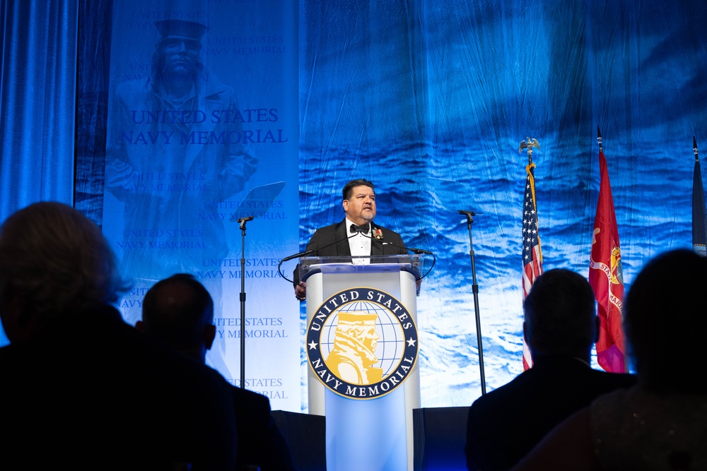Recipient Delivers Remarks During Lone Sailor Awards Dinner