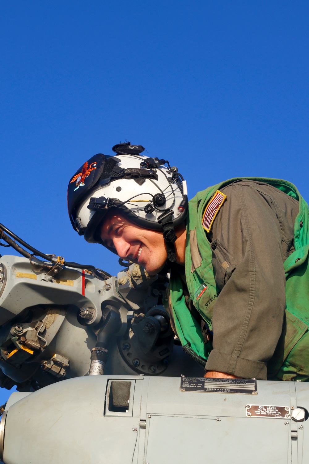Lt. Kevin Skrzypiec conducts pre-flight checks
