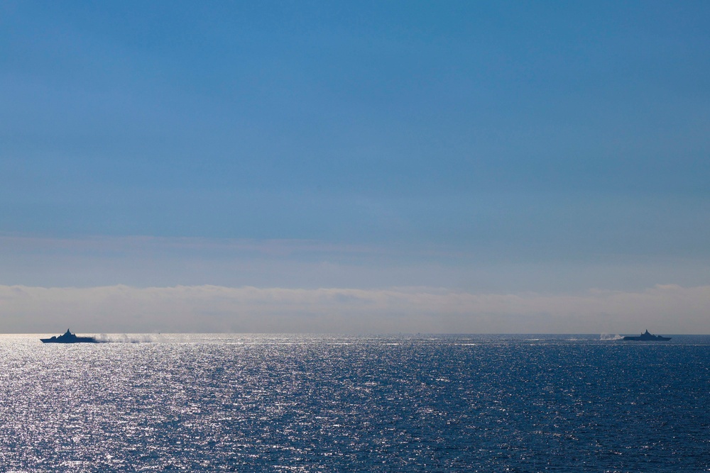 USS Bulkeley (DDG 84) conducts maneuvers with NATO ships during the Northern Coasts 2025