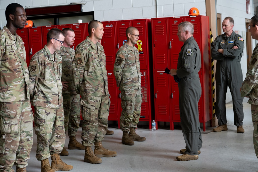 Maj. Gen. Fast, Chief Dennis visit Westover