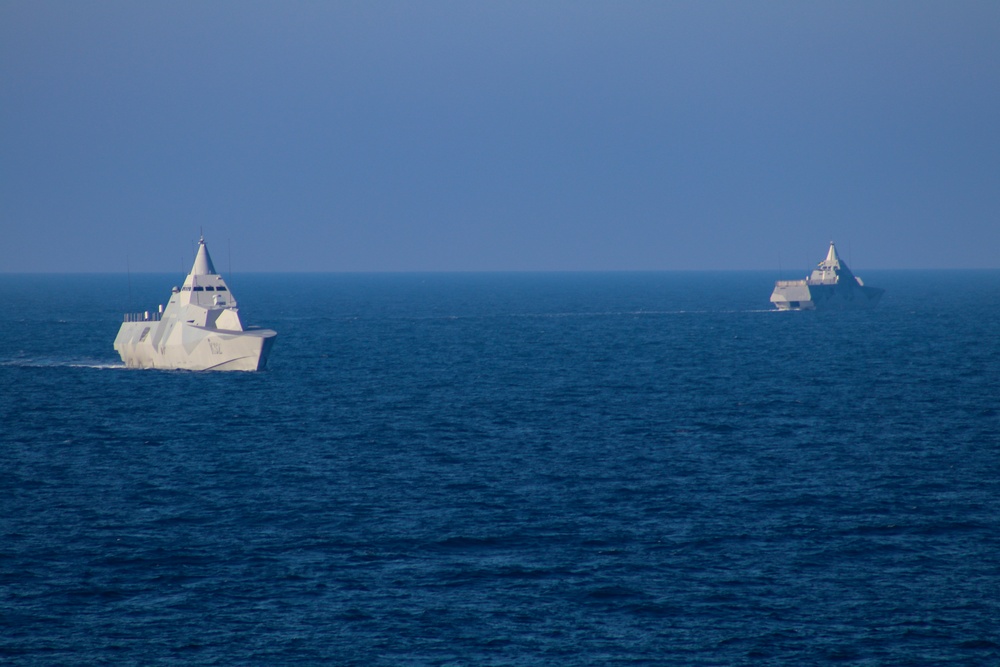 USS Bulkeley (DDG 84) conducts maneuvers alongside ally NATO ships during Northern Coasts 2025