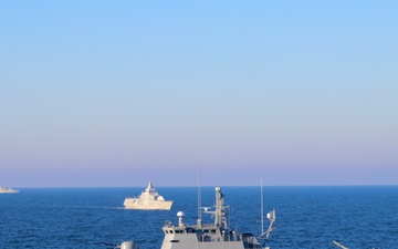 LNS Zemaitis (P11) conducts maneuvers alongside a multi-national force including the USS Bulkeley (DDG 84) during Northern Coasts 2025