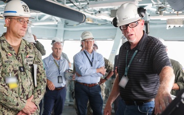 Rear Adm. Casey Moton, Program Executive Officer, Aircraft Carriers, Visits PCU John F. Kennedy