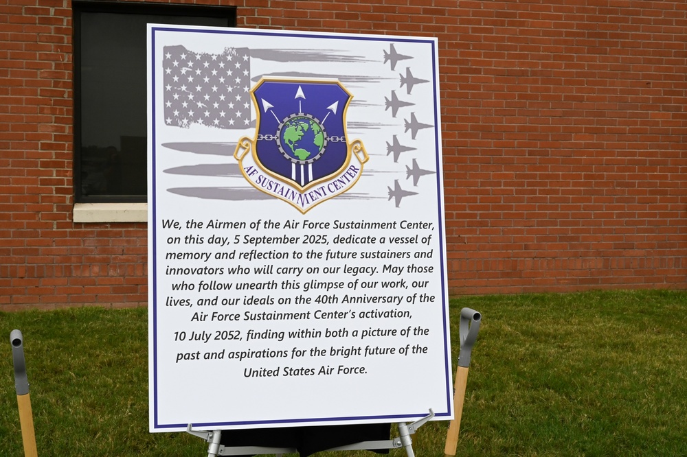 Air Force Sustainment Center buries time capsule for 40th Anniversary