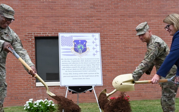 Air Force Sustainment Center buries time capsule for 40th Anniversary