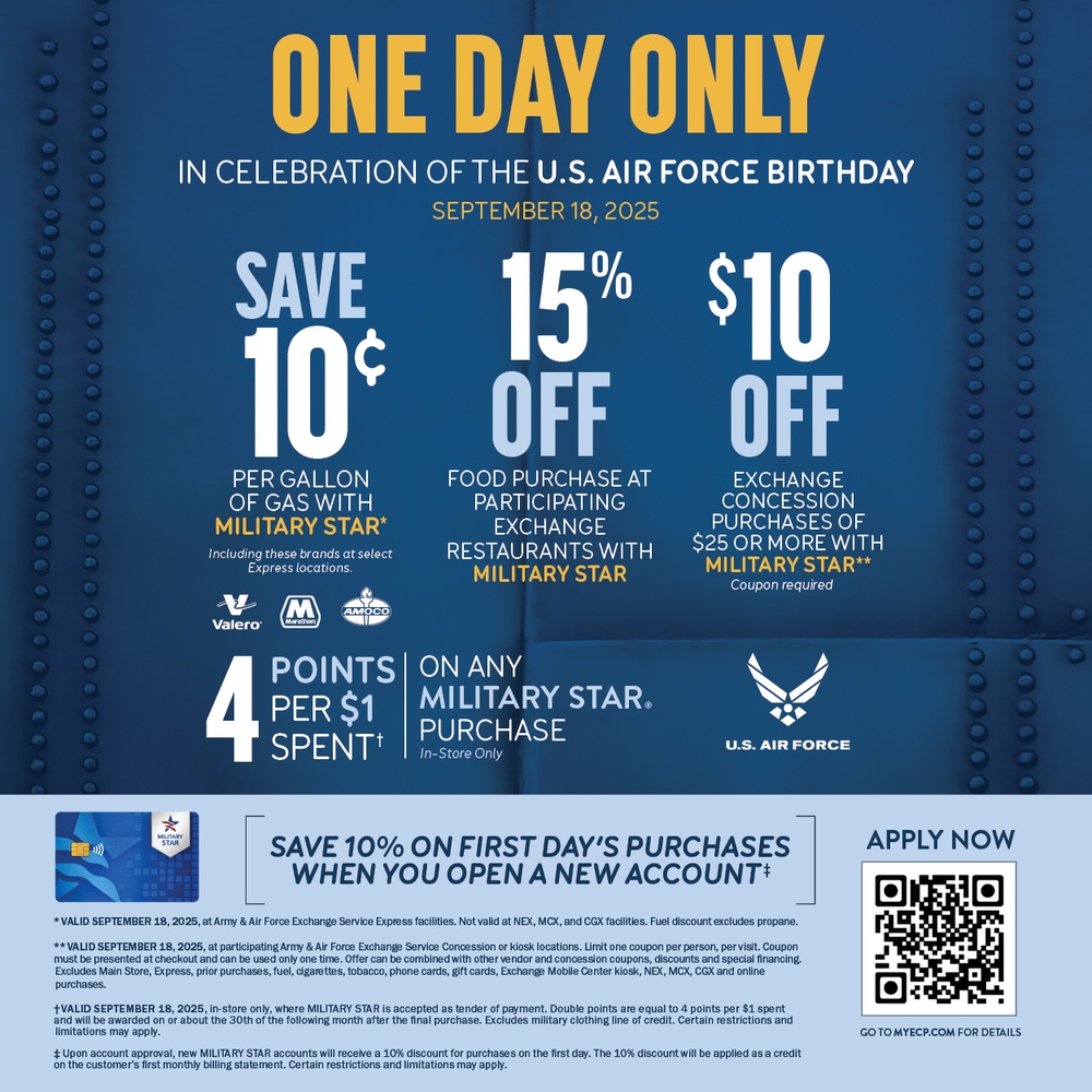 MILITARY STAR Honors Air Force Birthday with Exclusive One-Day Savings
