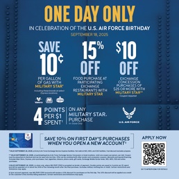 MILITARY STAR Honors Air Force Birthday with Exclusive One-Day Savings