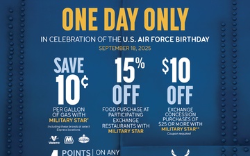 MILITARY STAR Honors Air Force Birthday with Exclusive One-Day Savings
