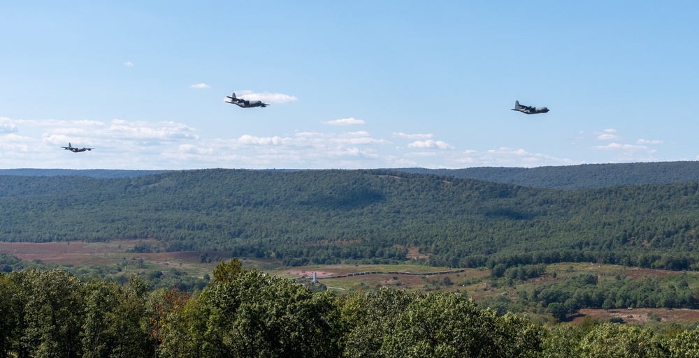 PA Air National Guard military formation flight commemorates 9/11