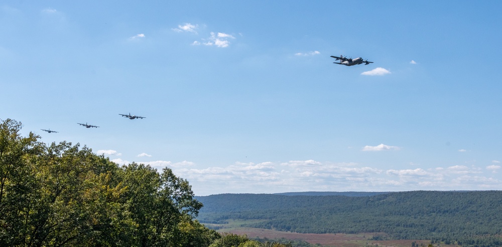 PA Air National Guard military formation flight commemorates 9/11