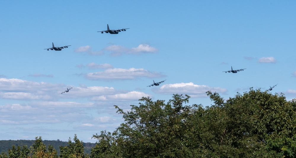 PA Air National Guard military formation flight commemorates 9/11