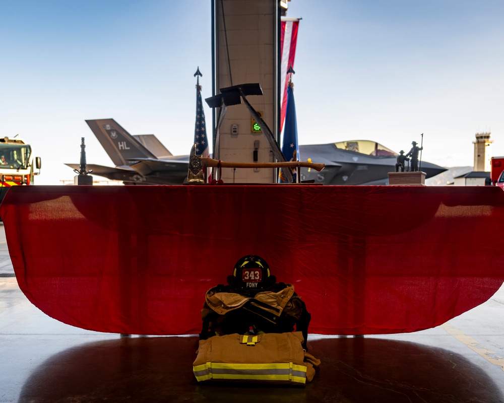 USAF Firefighters Conduct 9/11 Remembrance Ceremony