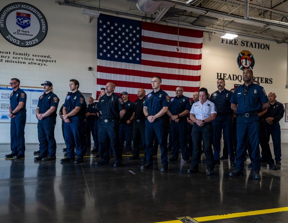 USAF Firefighters Conduct 9/11 Remembrance Ceremony
