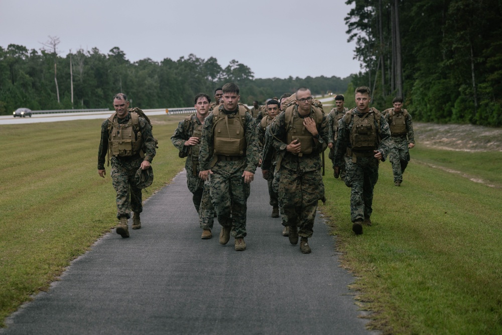 3rd Battalion, 2nd Marines conduct a 9/11 memorial ruck