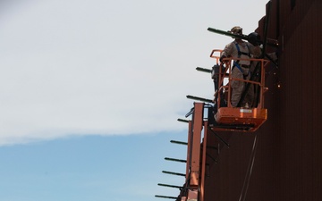 Joint Task Force-Southern Border Marines conduct barrier reinforcement operations