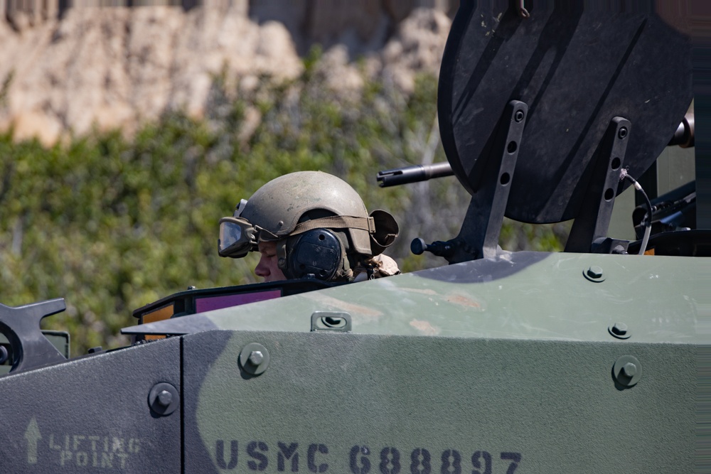 U.S. Marines with 1st MARDIV conduct amphibious combat vehicle surf transit training