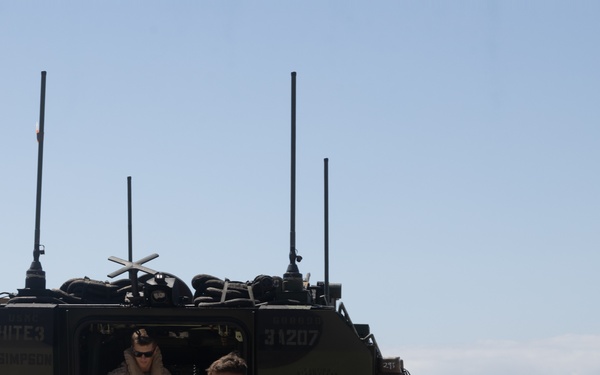 U.S. Marines with 1st MARDIV conduct amphibious combat vehicle surf transit training